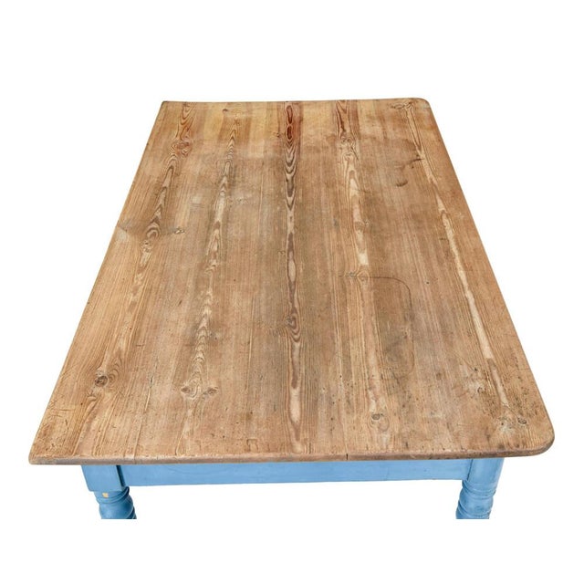 19th Century hand painted pine occasional table circa 1890. Good quality table with many possible uses and with a knee...