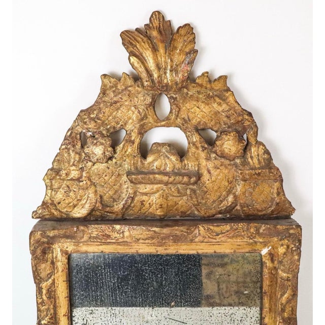 Wood Antique Gilded Continental Mirror For Sale - Image 7 of 8