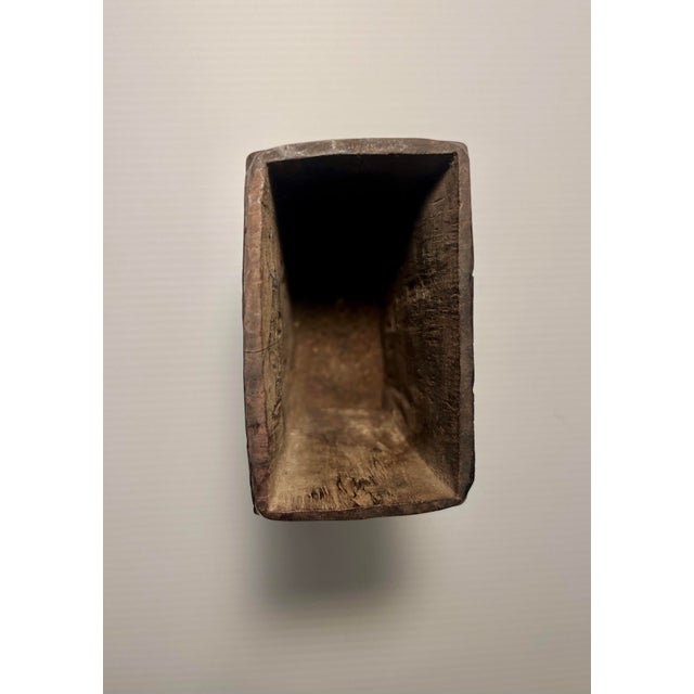 1900 - 1909 Antique Kuba Wooden Container DRC Congo African Tribal Geometric Carving For Sale - Image 5 of 9