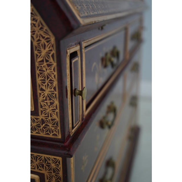 Chinoiserie Paint Decorated Secretary Desk For Sale In Philadelphia - Image 6 of 12
