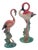 1940s Mid-Century Pink Flamingo Ceramic Tabletop Statue Set by Brad Kealer, 2 Pieces For Sale