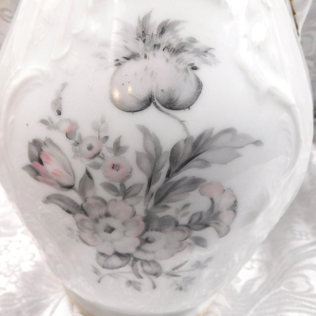 1970s Rosenthal Coffee Pot in Grey Rose For Sale - Image 4 of 13