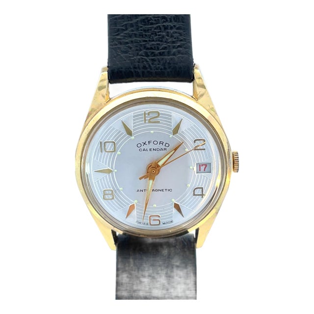 Oxford Calendar Stainless Steel Vintage Watch For Sale