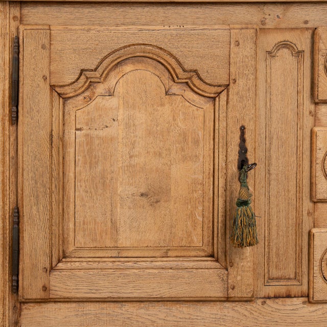 19th Century French Bleached Oak Long Sideboard Buffet For Sale - Image 9 of 17