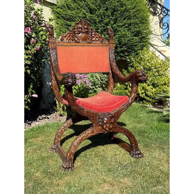 Renaissance Style Walnut Armchair For Sale - Image 10 of 13