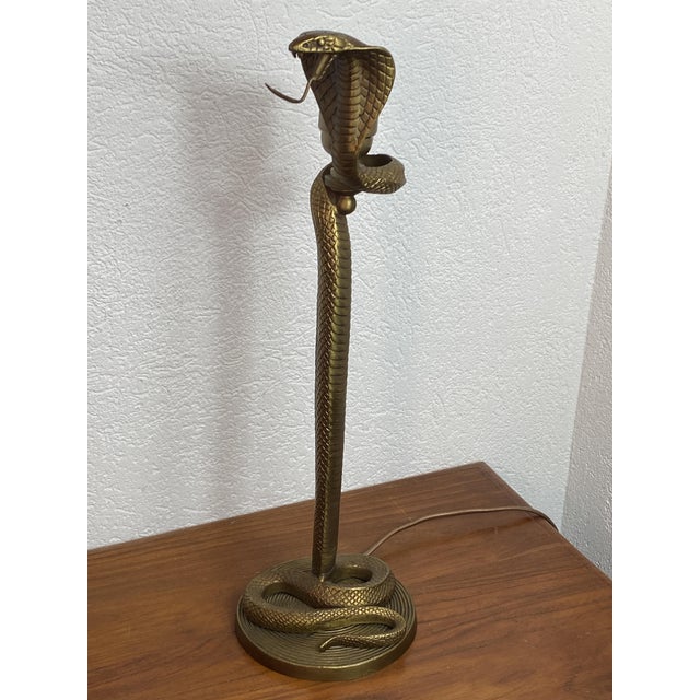 Metal Vintage Bronze Cobra Lamp, 1970s For Sale - Image 7 of 18