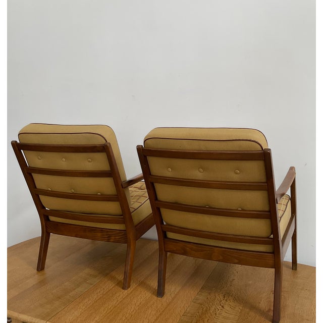 Yellow Pair of Mid-Century Modern Ole Wanscher Danish Armchairs For Sale - Image 8 of 18