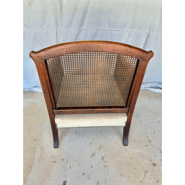 Early 20th Century Early 20th Century French Style Walnut and Cane Lounge Chair For Sale - Image 5 of 10