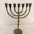 Mid-20th Century Trio Variegated Height Brass Menorahs For Sale - Image 4 of 12