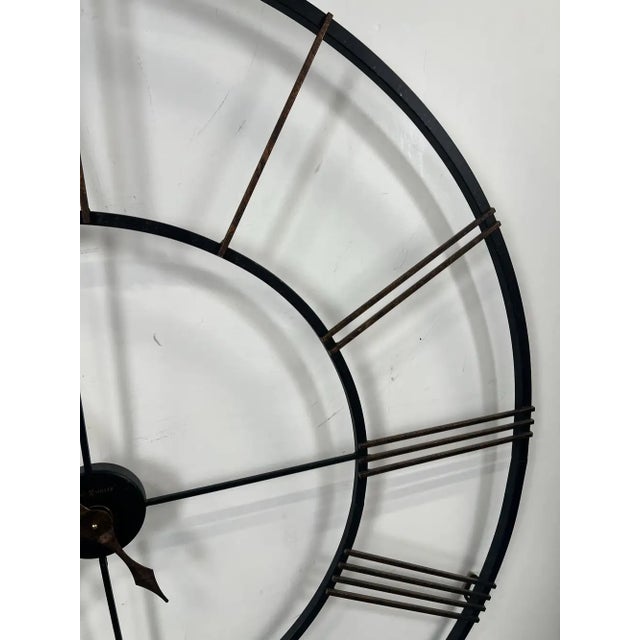 Vintage Industrial Howard Miller "Postema" 49" Oversized Wrought-Iron Wall Clock For Sale In New York - Image 6 of 14