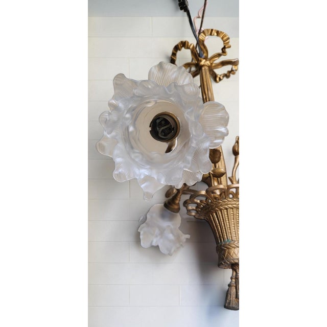 Louis XVI Patinated Gilt Bronze Chandelier, 1890s For Sale - Image 6 of 10