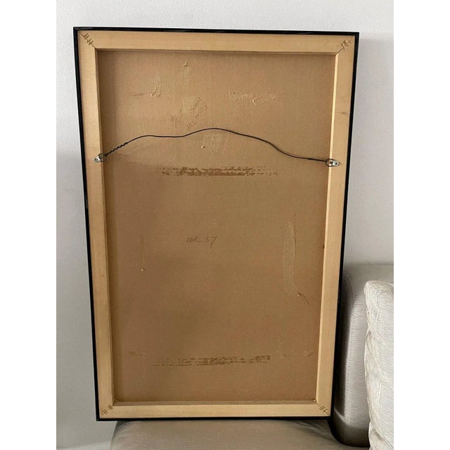 Black Arthur Secunda 1980s Torn Paper Collage Mixed Media Art, Framed in Custom Plexiglass For Sale - Image 8 of 10