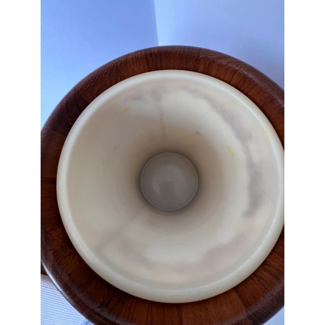 Mid 20th Century Large Danish Mid-Century Modern Flemming Digsmed Style Staved Teak Ice Bucket With Original Intact Bucket Liner For Sale - Image 5 of 6