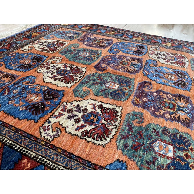 Rust Bakhtiari Garden Style Handmade Wool Rug 5x7 For Sale - Image 9 of 14