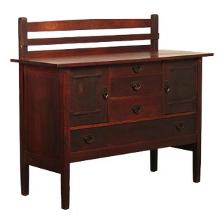 Gustav Stickley Antique Mission Oak Sideboard For Sale