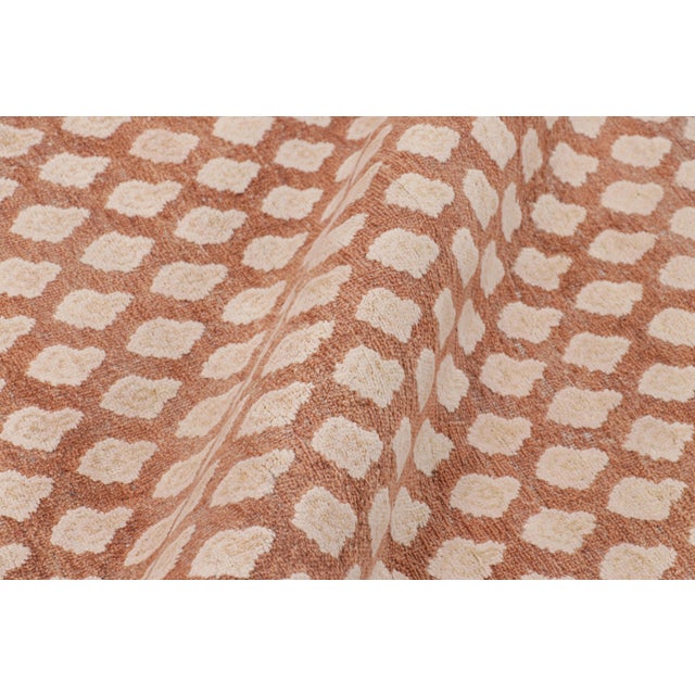 Contemporary Rug & Kilim’s Modern Block Print Rug in Pink with Cream Floral Patternn - 9x12 For Sale - Image 3 of 7