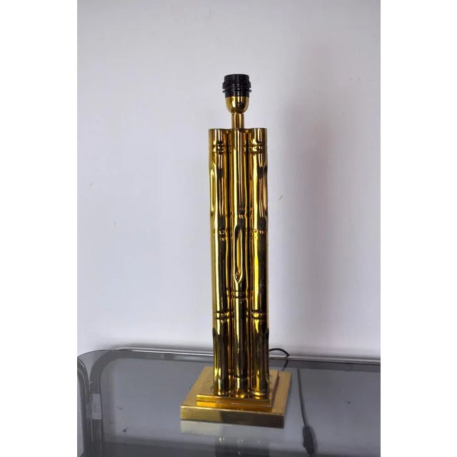Gold Faux Bamboo Regency Brass Lamp, France, 1970 For Sale - Image 8 of 10