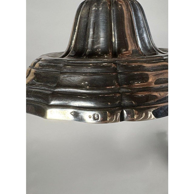 French Pair of Louis XVI style solid silver 950 candelabra For Sale - Image 3 of 5