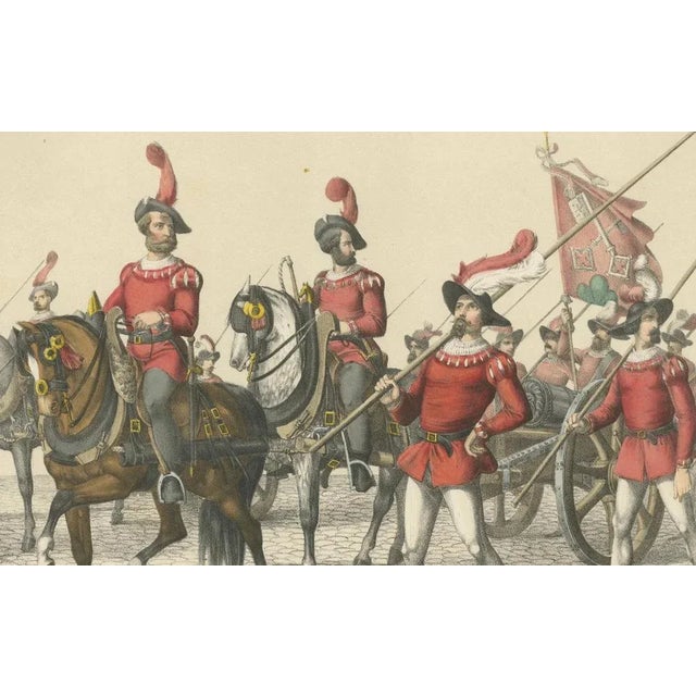 Heinrich Jenny, Swiss Victory Parade with Captured Burgundian Cannons Escorted by Bernese Troops, 1855, Print For Sale - Image 6 of 10