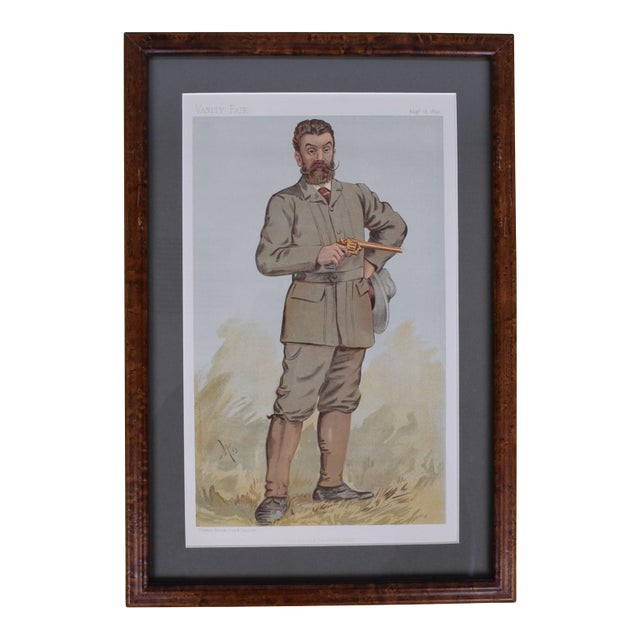 Vintage Vanity Fair Walter Winans, the Record Revolver Shot 1893 Framed Print For Sale