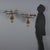 Pair of Baroque-style gilded bronze wall lamps, four lights. The arms feature leafy scrolls and floral elements. This...