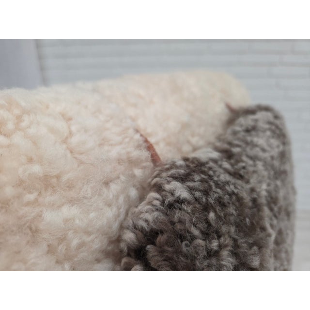 Mid-Century Modern Vintage Danish Rocking Chair in Sheepskin, 1970s For Sale - Image 3 of 18