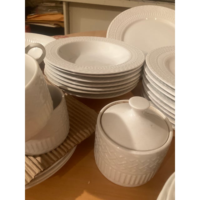 Wicker White Cuisinart Dishes Set of 8 With Serving Pieces - 43 pcs For Sale - Image 10 of 10