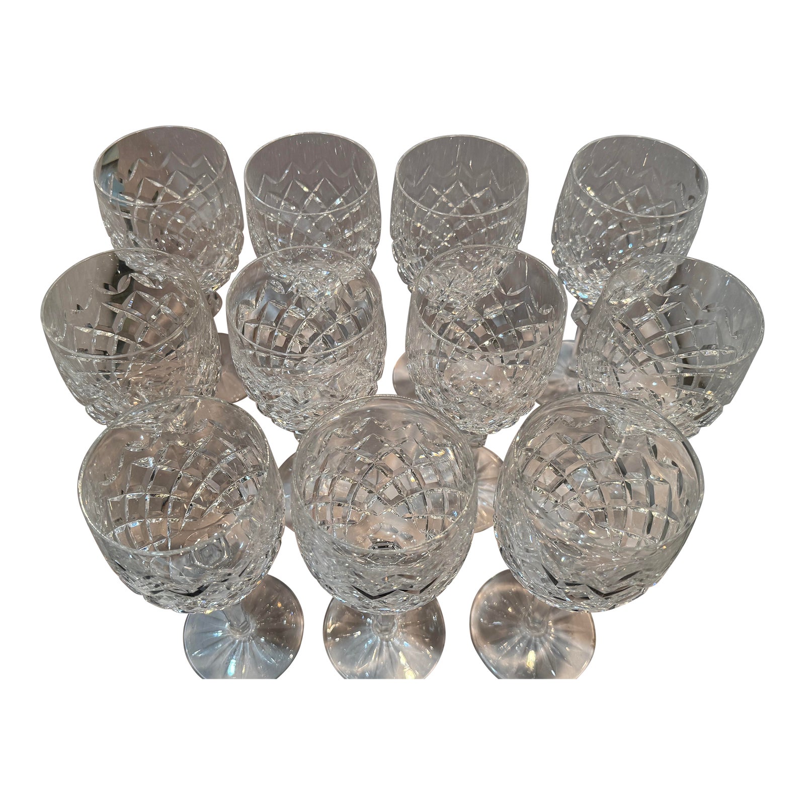 1970s Waterford Crystal Water Glasses in Powerscourt Pattern | Chairish