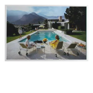 "Poolside Gossip" Contemporary Authorized C-Print After Slim Aarons, Framed