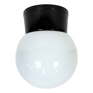 Vintage Brown Bakelite Wall or Ceiling Light with Milk Glass, 1960s For Sale