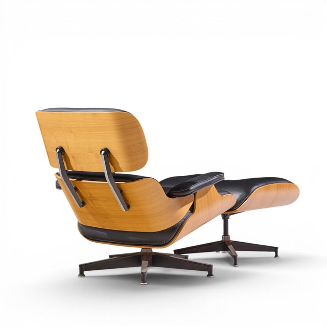 Wood Charles & Ray Eames for Herman Miller Eames Mid Century Walnut Lounge Chair and Ottoman For Sale - Image 7 of 10
