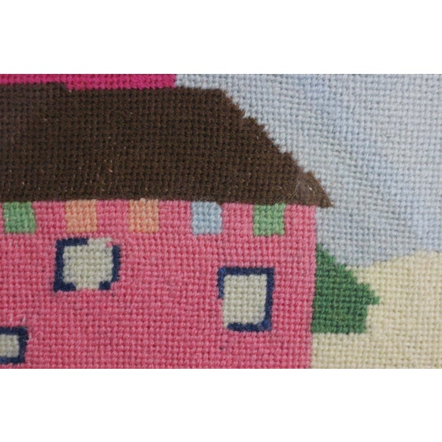 Pastel Needlepoint Bermuda Rooftops For Sale In New York - Image 6 of 7