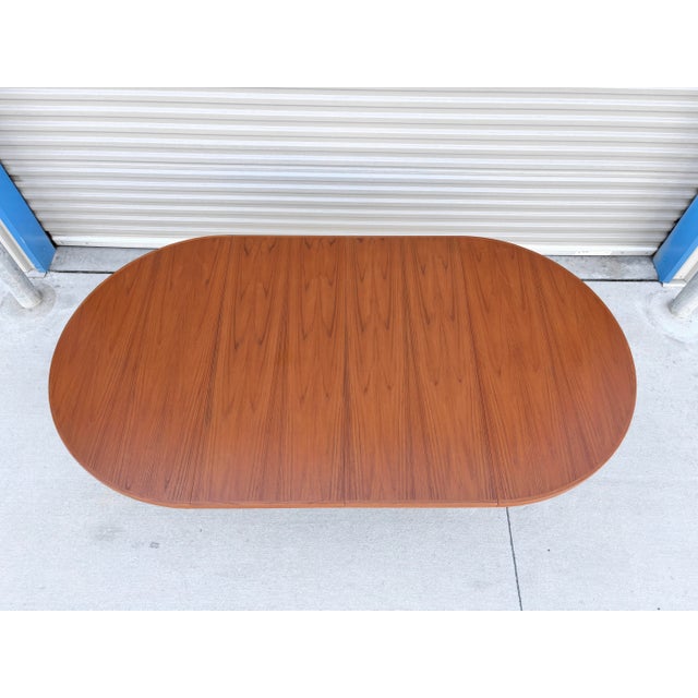 1960s Danish Modern Teak Extendable Dining Table (Refinished) For Sale - Image 13 of 13