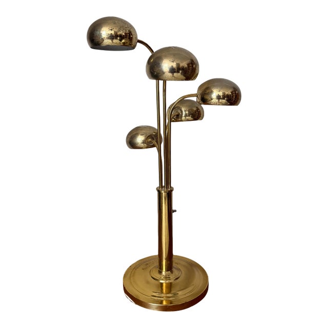 Vintage Brass Waterfall/Tiered Eyeball Lamp After Sonneman For Sale