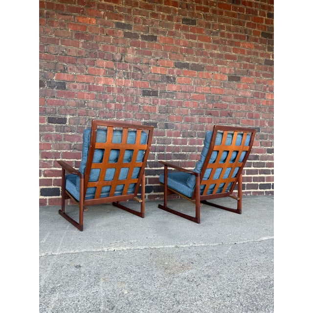Pair of Mid-Century Danish Modern Lounge Chairs by Selig For Sale - Image 9 of 12