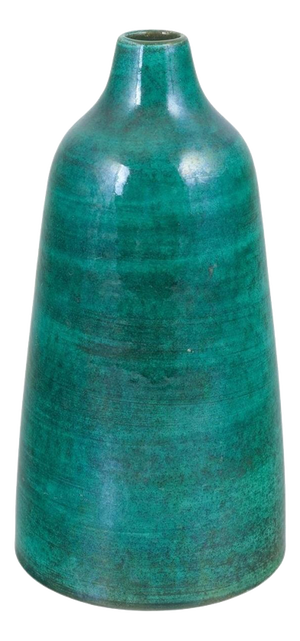 Stoneware Vase with Deep Emerald Green Glaze, 1970s