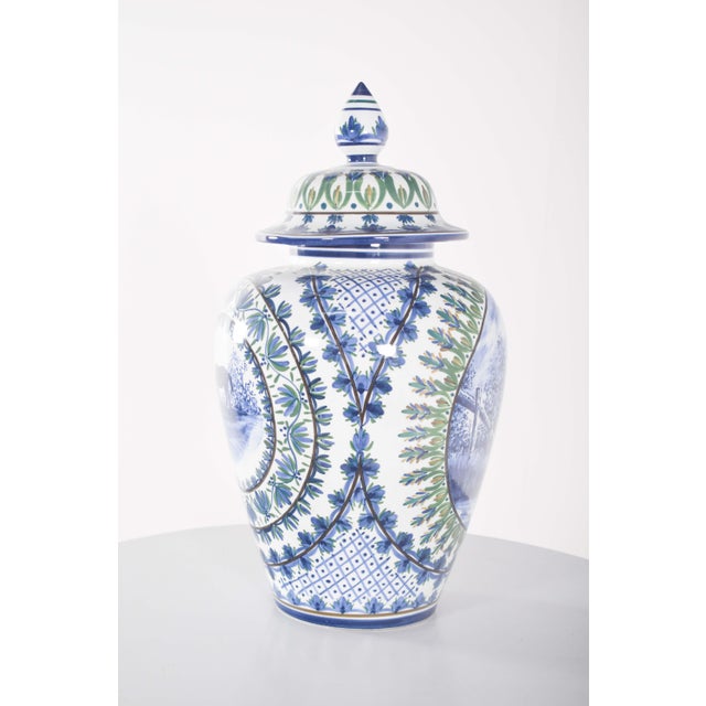 Vase with Lid in Alfe Porcelain, Portugal, 1950s For Sale - Image 6 of 10