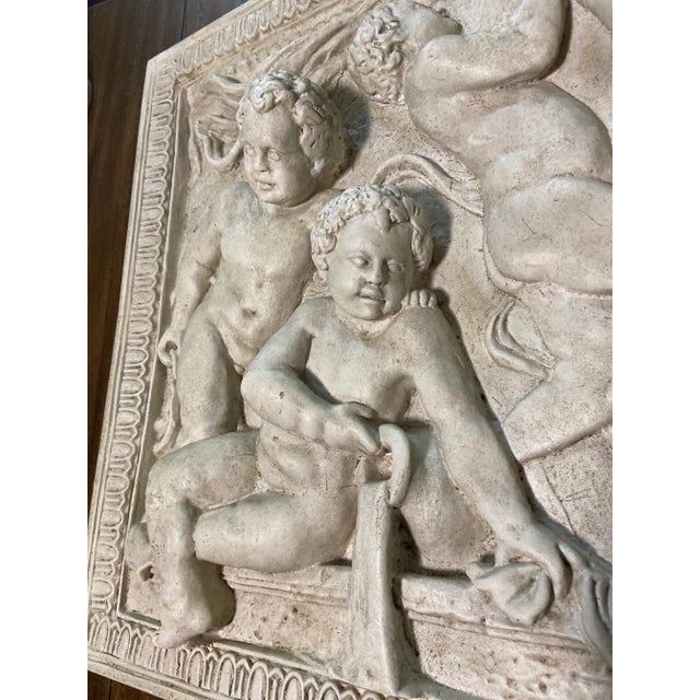 French Italian Art Deco Putti Cherub Relief Wall Sculpture For Sale - Image 12 of 13