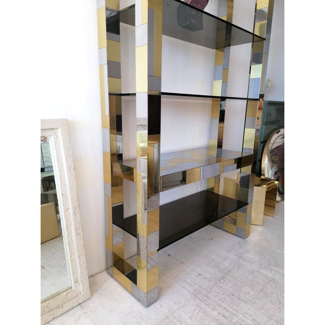 Large Vintage American Brutalist Cityscape Freestanding Shelf by Paul Evans, 1970s For Sale - Image 13 of 18