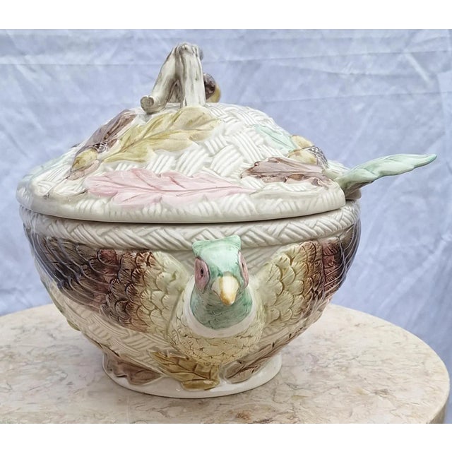 Fitz and Floyd 1986 Fitz and Floyd Pheasant Soup Tureen For Sale - Image 4 of 12