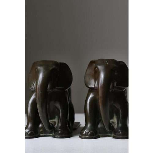 Art Deco Elephant Bookends by Just Andersen, 1930s, Set of 2 For Sale - Image 9 of 14