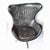 Vintage Mid-Century Modern leather chair with removable seat cushion and steel cross brace foot. Classic piece of Mid-...