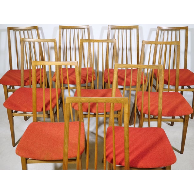 Mid-Century Modern Mid-Century Dining Chairs in Walnut, 1960s, Set of 10 For Sale - Image 3 of 13