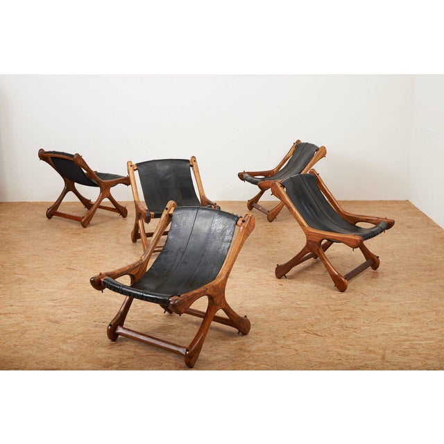 Leather Chair Sloucher in Rosewood, 1960s For Sale - Image 13 of 14