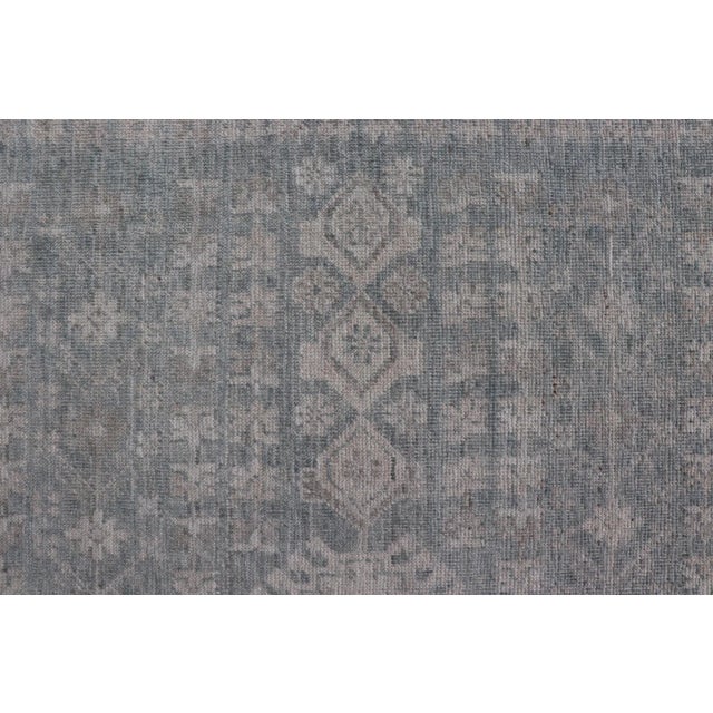 Taupe Modern Persian Shiraz Rug With Tribal Design in Light Blue Background and Taupe For Sale - Image 8 of 12
