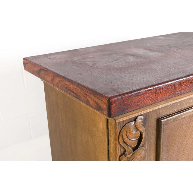 1930s 1930s Carved Baroque Style Sideboard / Credenza W Bun Feet For Sale - Image 5 of 18
