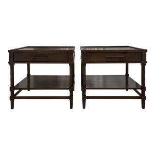 Holly Hunt Aspen Walnut Nightstand Side Tables - a Pair For Sale