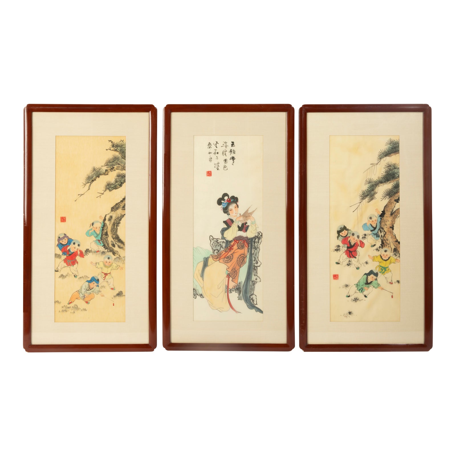 Antique Chinese Paintings on Silk Chairish