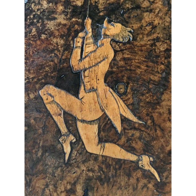 Wood Continental Marquetry Side Table For Sale - Image 7 of 13