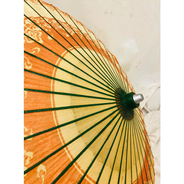 Hollywood Regency Vintage Chinese Asian Parasol Umbrella For Sale - Image 3 of 8